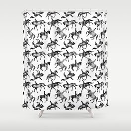 Dressage Horse Silhouettes Shower Curtain