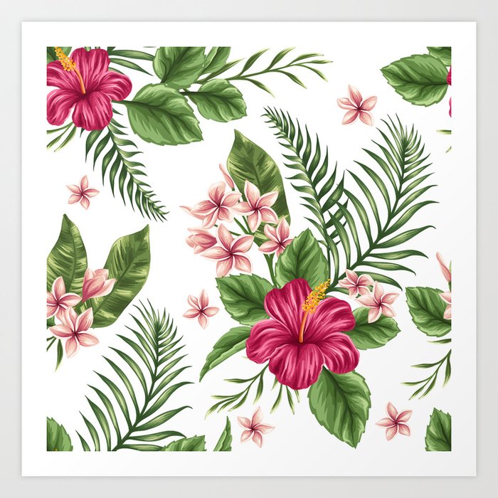 Tropical Flowers Vol 3 Art Print By Typeitout Society6