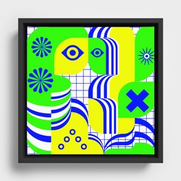 Futuristic Lovers Framed Canvas