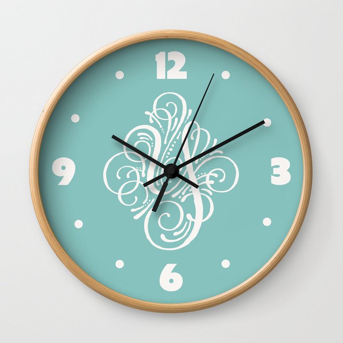 Letter Y Calligraphy Wall Clock