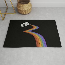 Coffee Cup Rainbow Pour // Abstract Barista Wall Hanging Artwork Graphic Design Rug