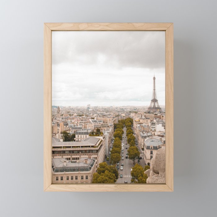 romantic eiffel tower Framed Mini Art Print