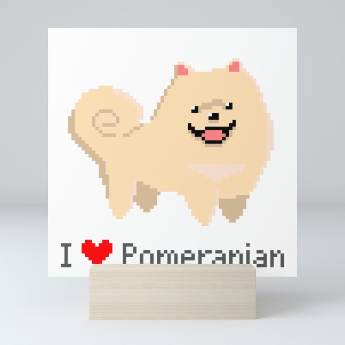 Pixel Pomeranian Mini Art Print