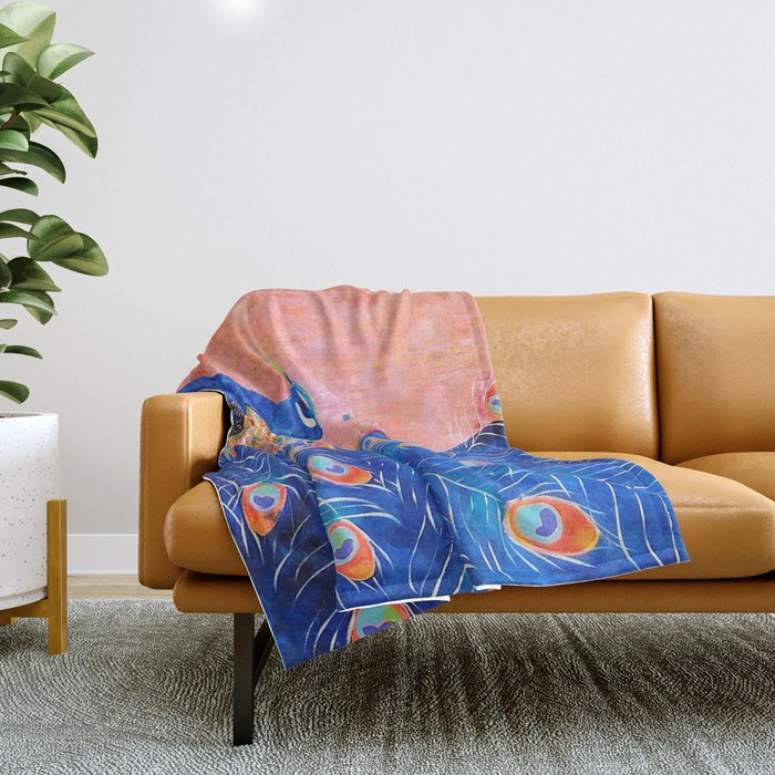 Peacock - I'm Beautiful (And I Know It) Throw Blanket