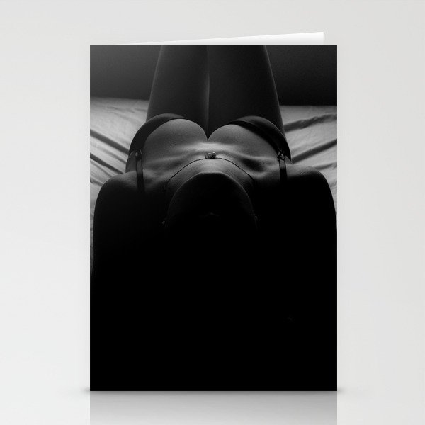 Beautiful Female Form in the dark black and white photography Stationery Cards