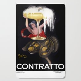 Leonetto Cappiello Contratto Sparkling Wine 1922 Vintage Italian Fortified Spirit Drink Ad Italy Bottle Cool Wall Decor Art Print  Cutting Board