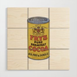 Tin Can Fry Cocoa Yellow Tin Pure Breakfast Wood Wall Art
