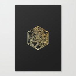 Gold Icosahedron Canvas Print