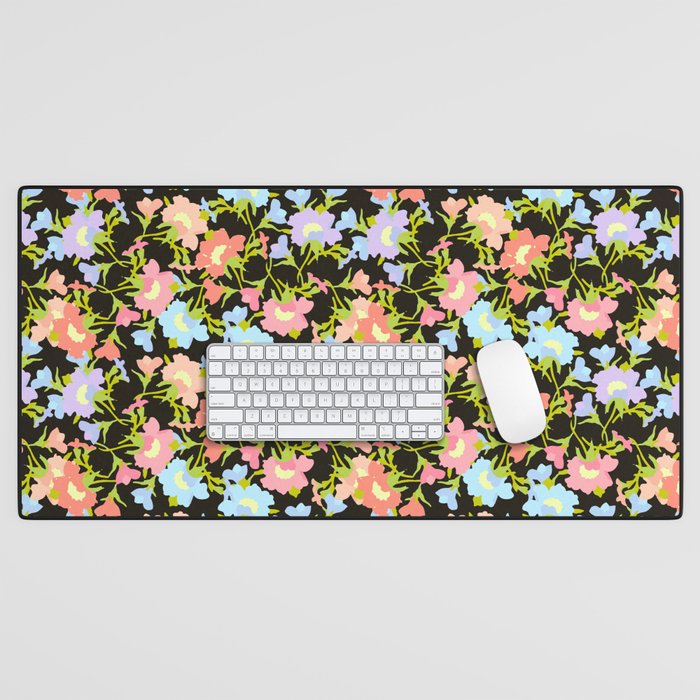 bright green and black evening primrose flower meaning youth and renewal Desk Mat