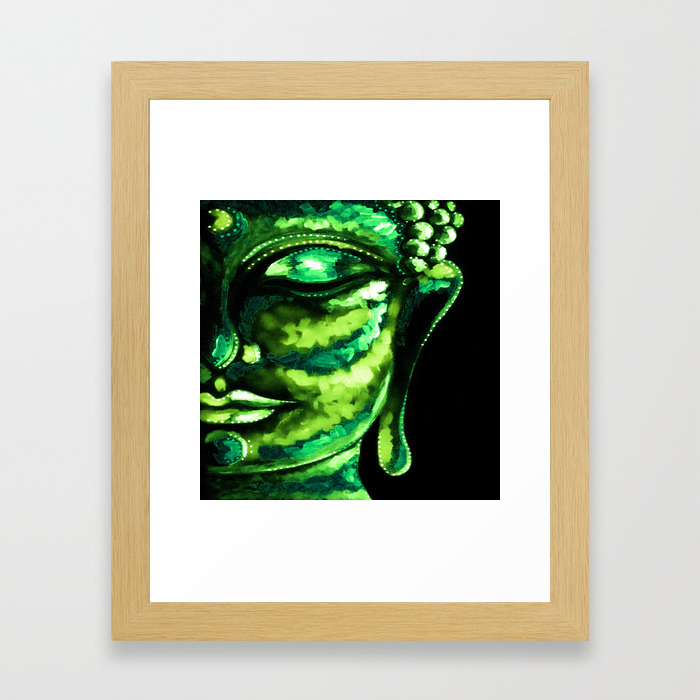 Green Buddha Painting Framed Art Print By Cyracancel Society6