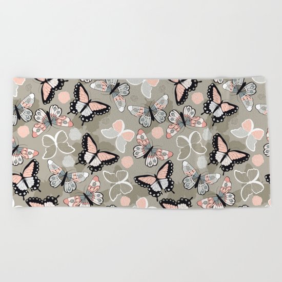 Butterfly pattern 002 Beach Towel