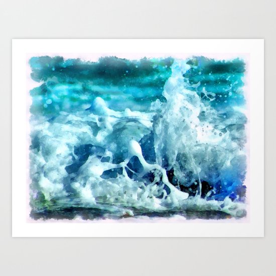 Sea Splash Watercolor Art Print