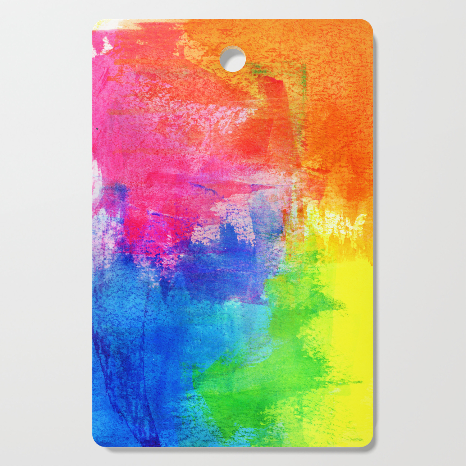 Abstract Rainbow Painting By Emma Freeman Designs Cutting Board By