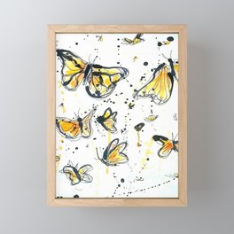 Inky Butterflies Framed Mini Art Print