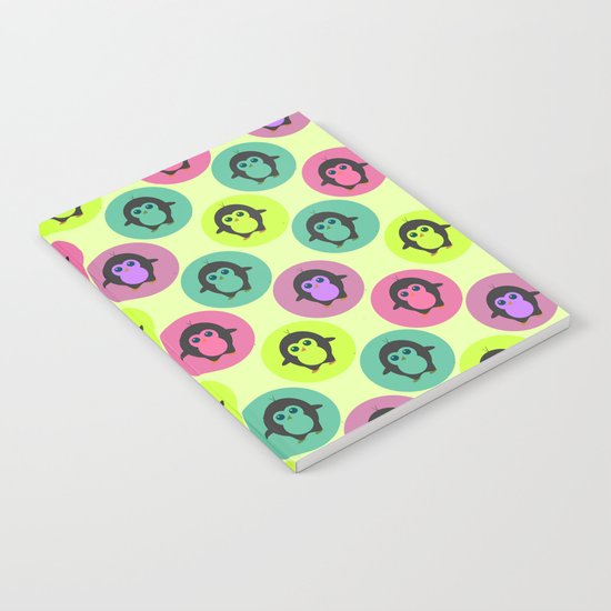 Penguins in colorful bubbles Notebook