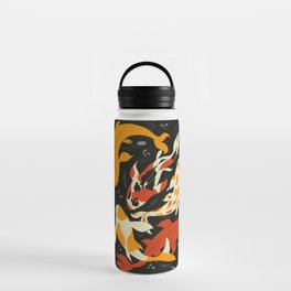 Koi in Black Water Water Bottle