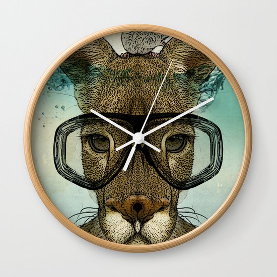 Skuba Roo and a white mouse Wall Clock