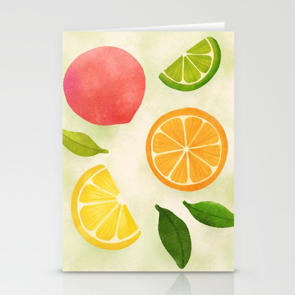 Citrus Fresh Fruits Stationery Cards