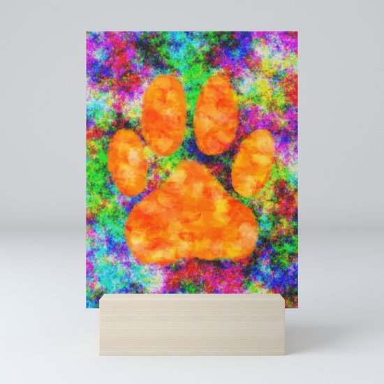 Dog Paw Print Watercolor Mini Art Print By Almdrs Society6