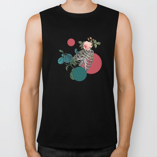 Skull Rose and Polka Dot Biker Tank