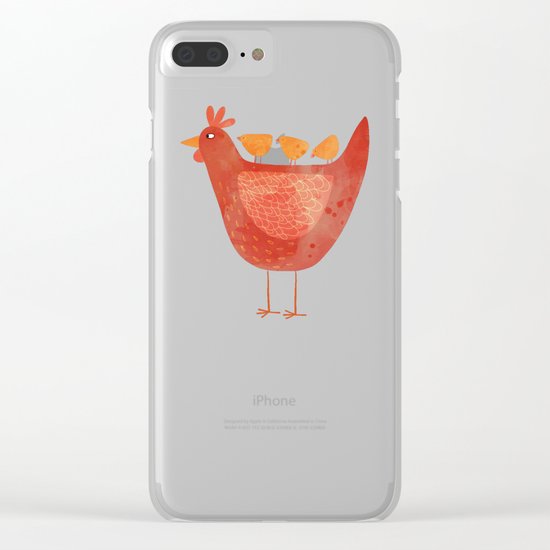 Hen and Chicks Clear iPhone Case