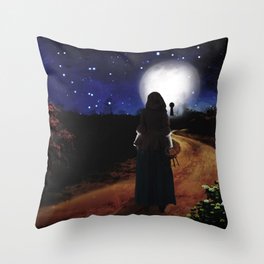 She left the house Throw Pillow