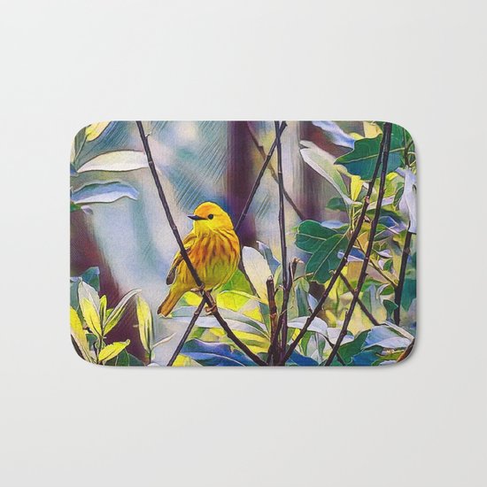 Sweet Yellow Warbler Bath Mat
