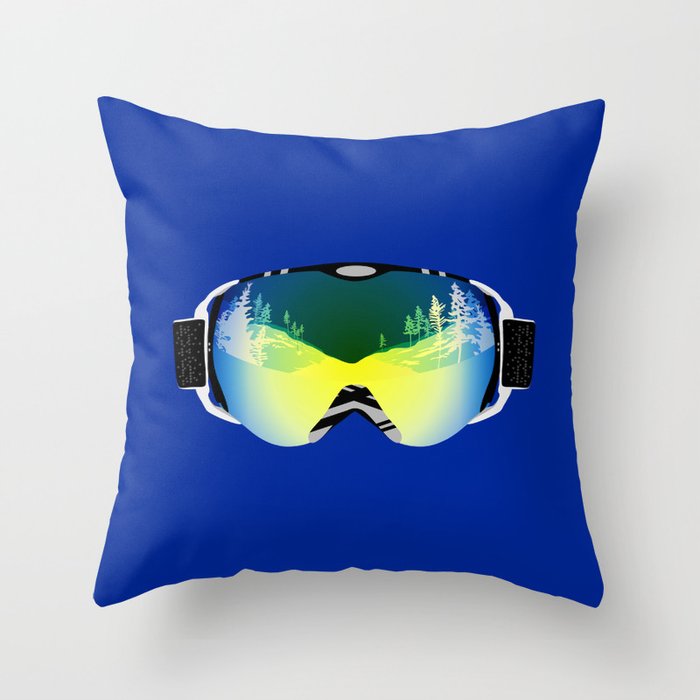 Ski goggles Throw Pillow