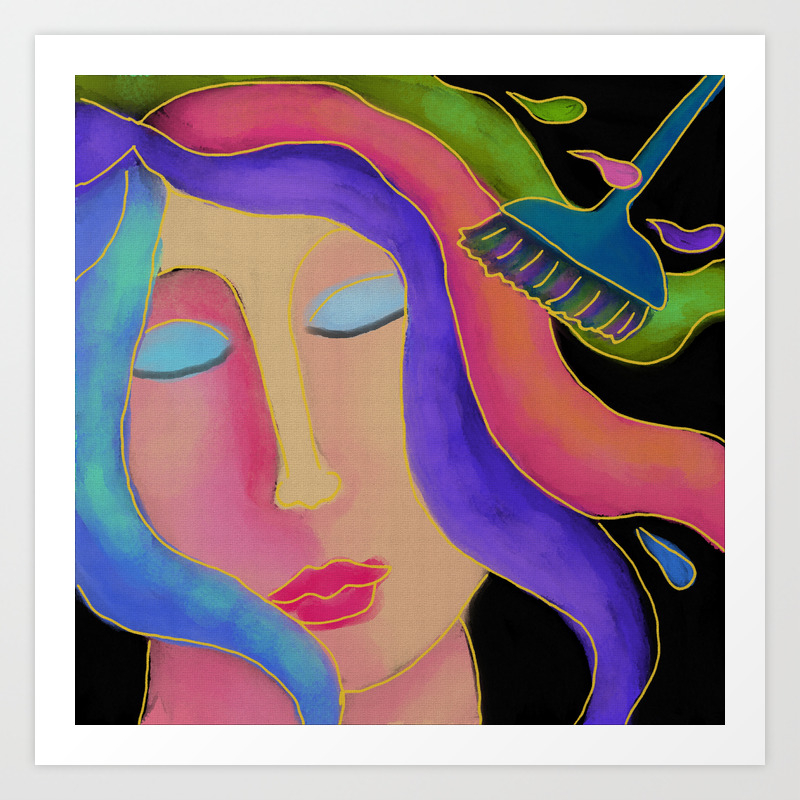 Hair Color Hair Stylist Abstract Digital Painting Art Print By