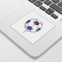 Soccer Ball Colorful Watercolor Sticker