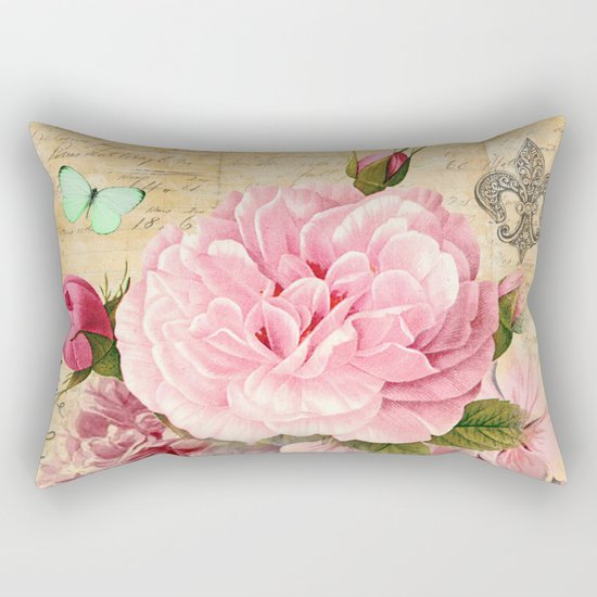 Vintage Flowers #25 Rectangular Pillow