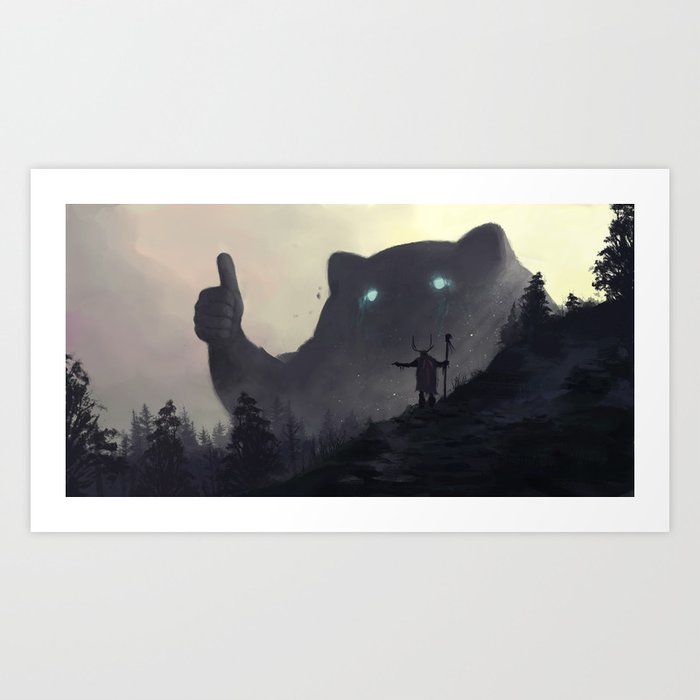 yo bro is it safe down there in the woods? yeah man it's cool Art Print