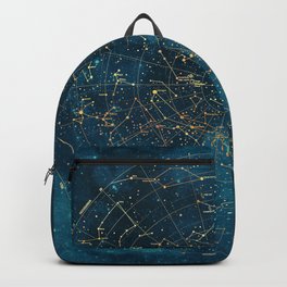 Under Constellations Backpack | Earth, Constellation, Galaxy, Cv, Collage, Digital, Blue, Universe, Peaceful, Illustration 