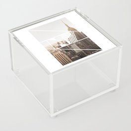 NY Skyline Graphic Souvenir Gift with Vintage Typography Acrylic Box
