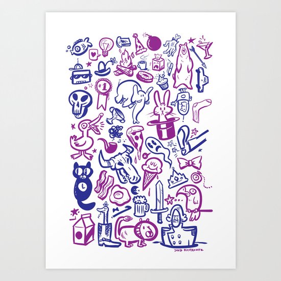 Blue and Purple Stuff Art Print