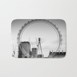 Great Britain Photography - The London Eye In Black And White Bath Mat