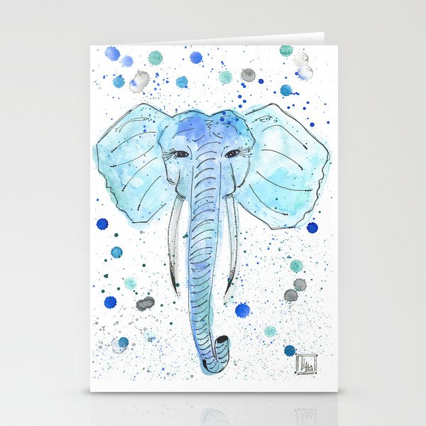 {Atticus} the Elephant Portrait Stationery Cards