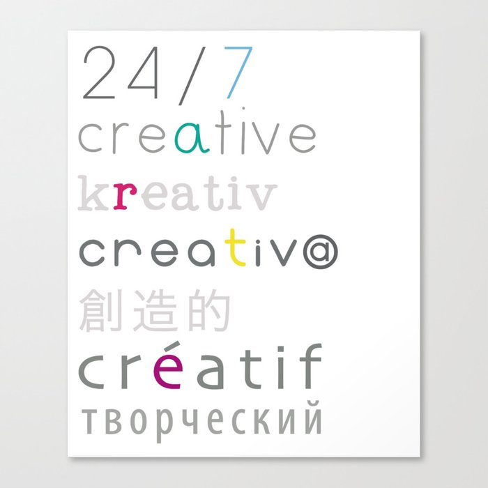 Creative languages Canvas Print