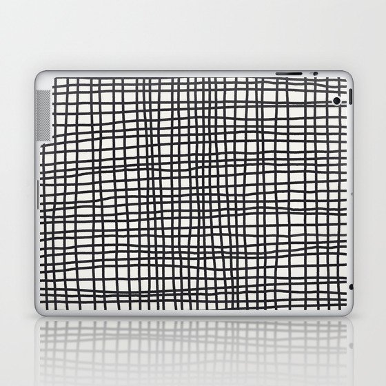 Black and White Plaid Checker Laptop & iPad Skin