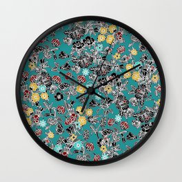 cloisonne flowers Wall Clock