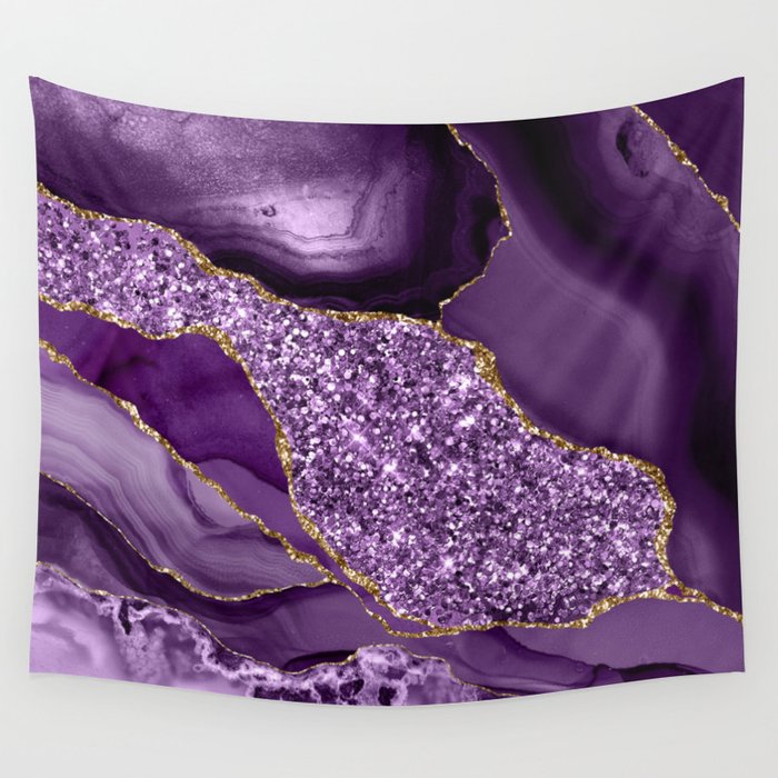 Agate Glitter Ocean Texture 03 Wall Tapestry