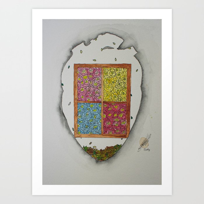 Heart and flowers Art Print