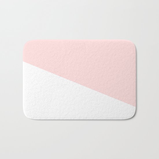 Urban Geometry Perfect Pink + White Bath Mat