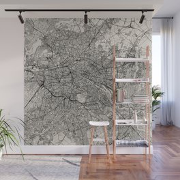 Germany, Berlin - Authentic Black and White Map Wall Mural