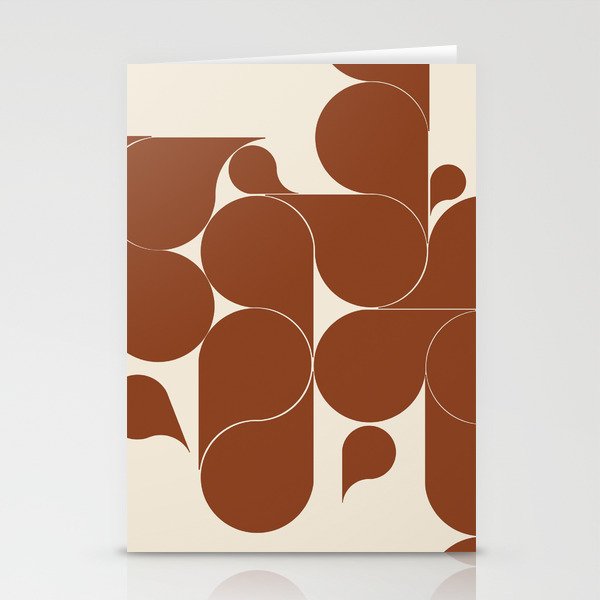 Brown mid century drops Stationery Cards