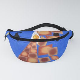 Disrupted Egg Path On Blue Fanny Pack