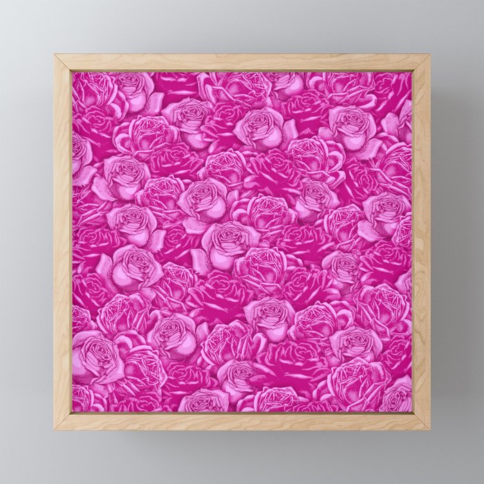 Too Many Pink Roses Framed Mini Art Print