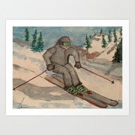 Tech Rob Squeezing Another Ski Day! Art Print