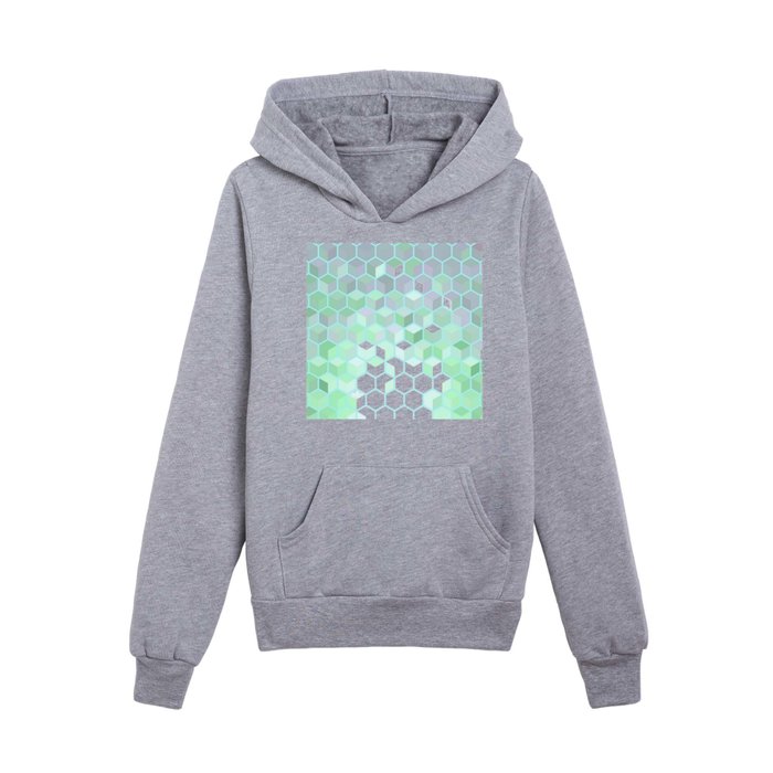 Hexagon Cube Tiles 64 Kids Pullover Hoodie