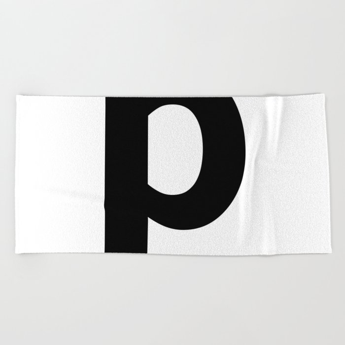 letter P (Black & White) Beach Towel